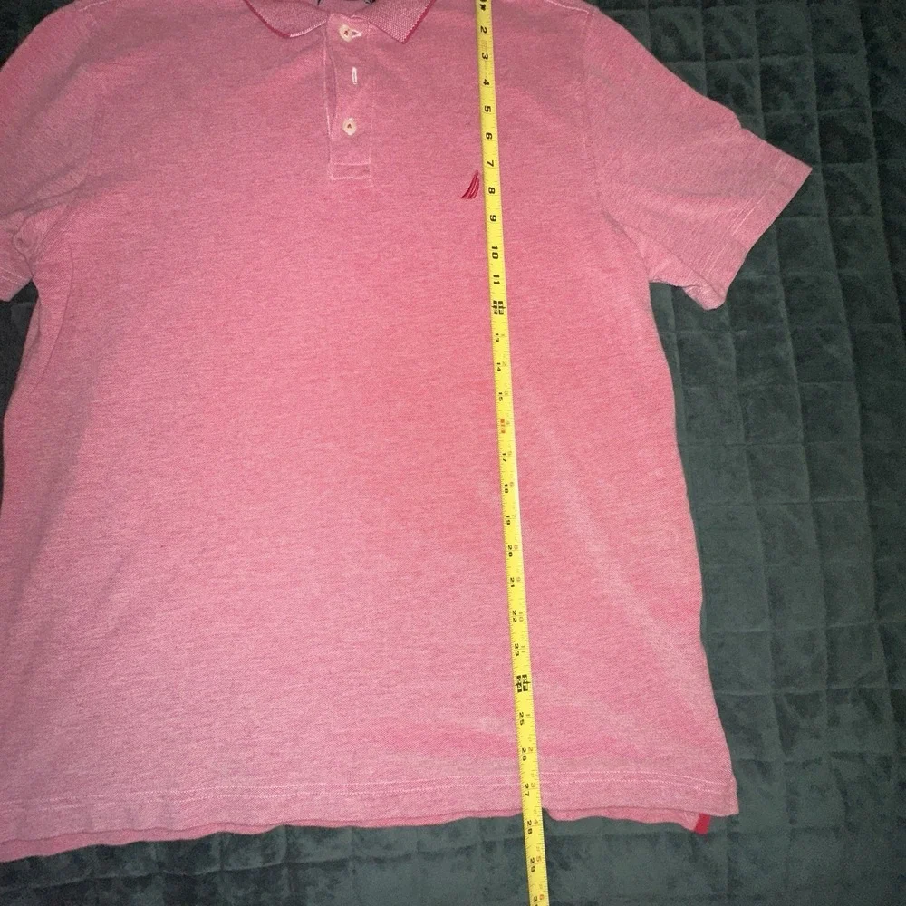 Nautica Mens Short Sleeve Polo Shirt Large (L) Red Classic Preppy